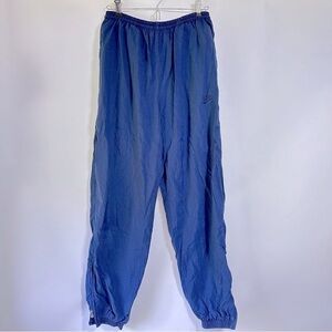 VINTAGE Nike Windbreaker nylon Track Pants navy Blue Y2K unisex Lined Adult